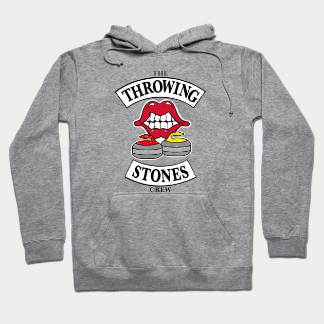 Curling Fan The THROWING STONES Crew Funny Winter Sports Hoodie by ScottyGaaDo